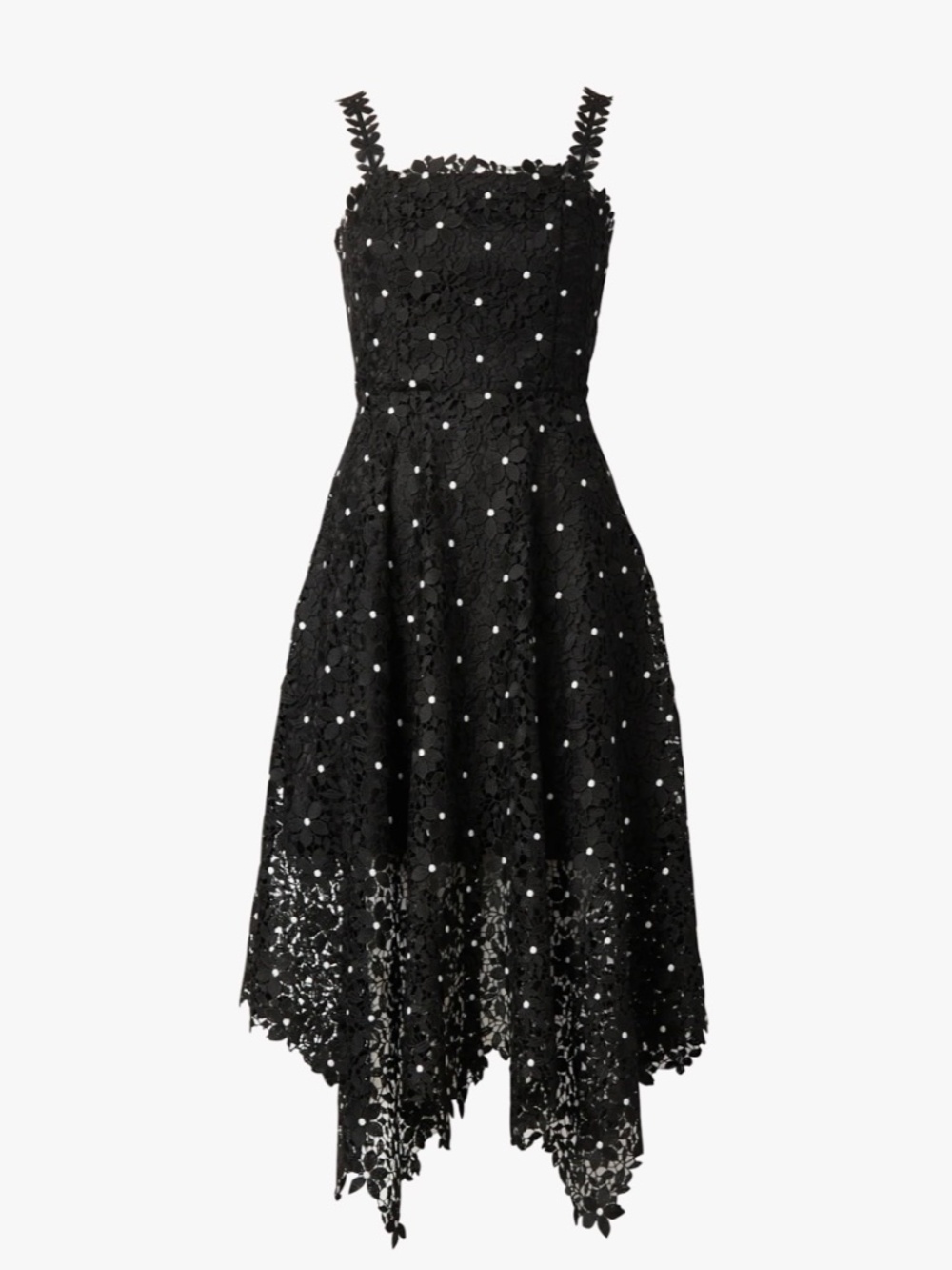 Milly Yara Dress black and white floral daisy lace midi dress - Picture 3 of 6